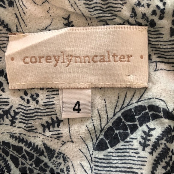 Anthropologie. Corey Lynn Calter. Fit & Flare Dress. Blue & Cream. Size 4 - Picture 11 of 12